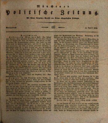 Münchener politische Zeitung (Süddeutsche Presse) Samstag 11. April 1818