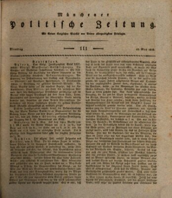 Münchener politische Zeitung (Süddeutsche Presse) Dienstag 12. Mai 1818