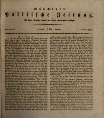 Münchener politische Zeitung (Süddeutsche Presse) Samstag 16. Mai 1818