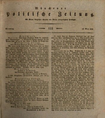 Münchener politische Zeitung (Süddeutsche Presse) Dienstag 26. Mai 1818