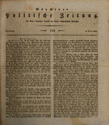 Münchener politische Zeitung (Süddeutsche Presse) Dienstag 9. Juni 1818