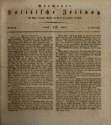 Münchener politische Zeitung (Süddeutsche Presse) Mittwoch 10. Juni 1818