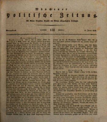 Münchener politische Zeitung (Süddeutsche Presse) Samstag 13. Juni 1818