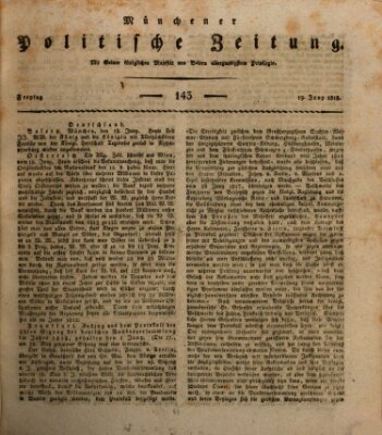 Münchener politische Zeitung (Süddeutsche Presse) Freitag 19. Juni 1818