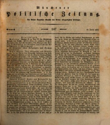 Münchener politische Zeitung (Süddeutsche Presse) Mittwoch 24. Juni 1818