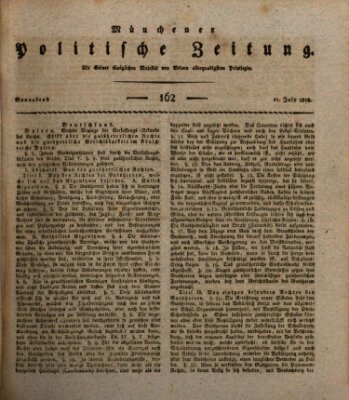 Münchener politische Zeitung (Süddeutsche Presse) Samstag 11. Juli 1818