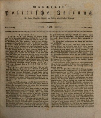 Münchener politische Zeitung (Süddeutsche Presse) Donnerstag 23. Juli 1818