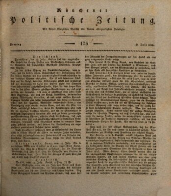 Münchener politische Zeitung (Süddeutsche Presse) Freitag 24. Juli 1818