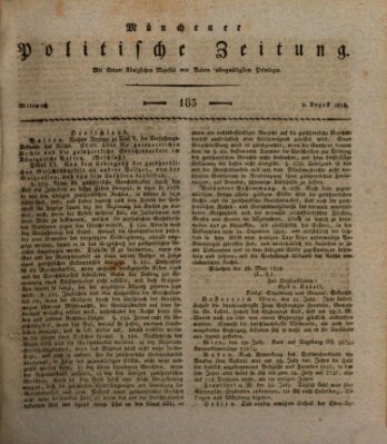 Münchener politische Zeitung (Süddeutsche Presse) Mittwoch 5. August 1818