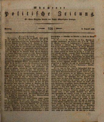 Münchener politische Zeitung (Süddeutsche Presse) Montag 24. August 1818