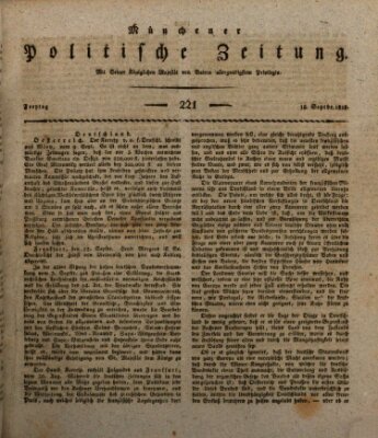 Münchener politische Zeitung (Süddeutsche Presse) Freitag 18. September 1818