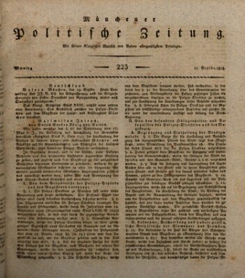 Münchener politische Zeitung (Süddeutsche Presse) Montag 21. September 1818