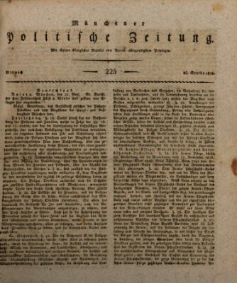 Münchener politische Zeitung (Süddeutsche Presse) Mittwoch 23. September 1818