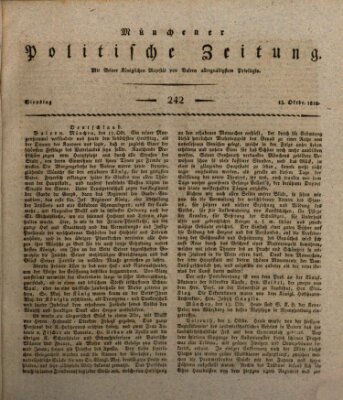 Münchener politische Zeitung (Süddeutsche Presse) Dienstag 13. Oktober 1818