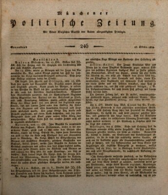 Münchener politische Zeitung (Süddeutsche Presse) Samstag 17. Oktober 1818