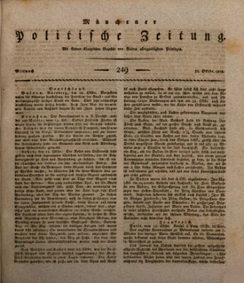 Münchener politische Zeitung (Süddeutsche Presse) Mittwoch 21. Oktober 1818