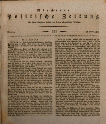 Münchener politische Zeitung (Süddeutsche Presse) Freitag 23. Oktober 1818