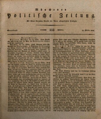 Münchener politische Zeitung (Süddeutsche Presse) Samstag 31. Oktober 1818