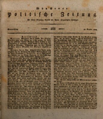 Münchener politische Zeitung (Süddeutsche Presse) Donnerstag 12. November 1818