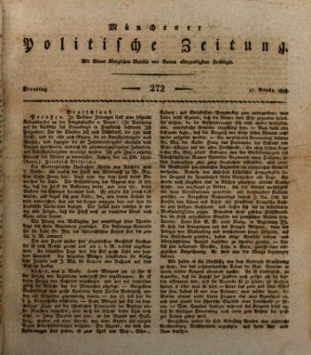 Münchener politische Zeitung (Süddeutsche Presse) Dienstag 17. November 1818