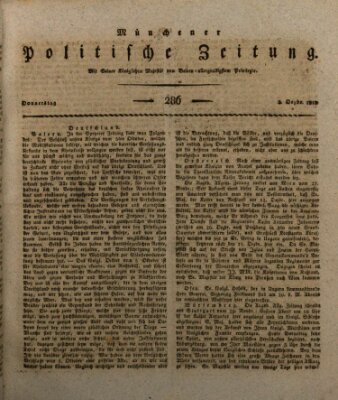 Münchener politische Zeitung (Süddeutsche Presse) Donnerstag 3. Dezember 1818