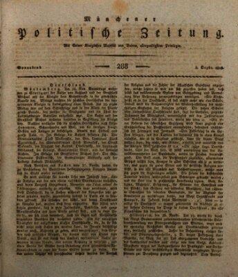 Münchener politische Zeitung (Süddeutsche Presse) Samstag 5. Dezember 1818