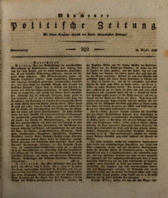 Münchener politische Zeitung (Süddeutsche Presse) Donnerstag 10. Dezember 1818