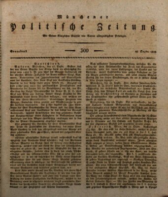 Münchener politische Zeitung (Süddeutsche Presse) Samstag 19. Dezember 1818