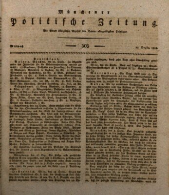 Münchener politische Zeitung (Süddeutsche Presse) Mittwoch 23. Dezember 1818