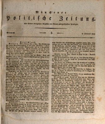 Münchener politische Zeitung (Süddeutsche Presse) Mittwoch 6. Januar 1819