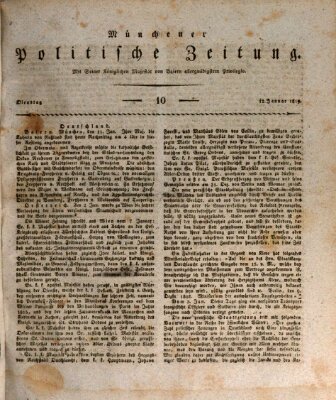 Münchener politische Zeitung (Süddeutsche Presse) Dienstag 12. Januar 1819