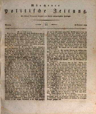 Münchener politische Zeitung (Süddeutsche Presse) Montag 25. Januar 1819