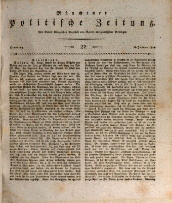 Münchener politische Zeitung (Süddeutsche Presse) Dienstag 26. Januar 1819