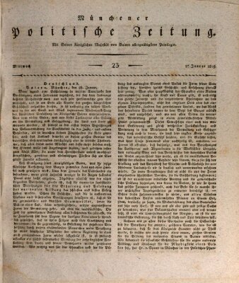 Münchener politische Zeitung (Süddeutsche Presse) Mittwoch 27. Januar 1819