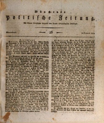 Münchener politische Zeitung (Süddeutsche Presse) Samstag 30. Januar 1819