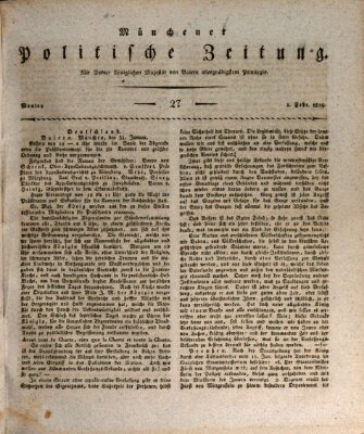 Münchener politische Zeitung (Süddeutsche Presse) Montag 1. Februar 1819