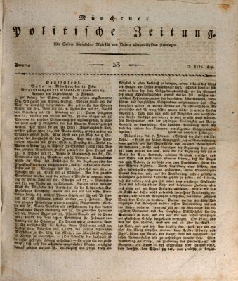 Münchener politische Zeitung (Süddeutsche Presse) Freitag 12. Februar 1819