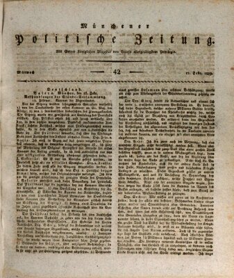 Münchener politische Zeitung (Süddeutsche Presse) Mittwoch 17. Februar 1819