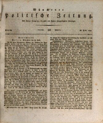 Münchener politische Zeitung (Süddeutsche Presse) Freitag 26. Februar 1819