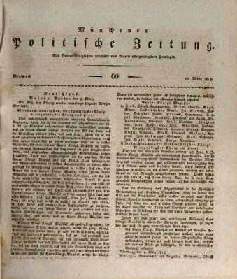 Münchener politische Zeitung (Süddeutsche Presse) Mittwoch 10. März 1819