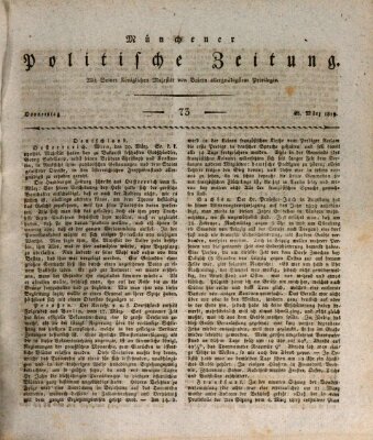 Münchener politische Zeitung (Süddeutsche Presse) Donnerstag 25. März 1819