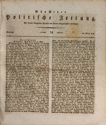 Münchener politische Zeitung (Süddeutsche Presse) Freitag 26. März 1819