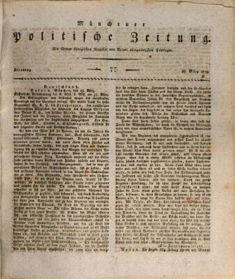 Münchener politische Zeitung (Süddeutsche Presse) Dienstag 30. März 1819
