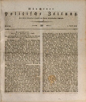 Münchener politische Zeitung (Süddeutsche Presse) Freitag 2. April 1819