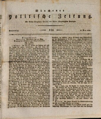 Münchener politische Zeitung (Süddeutsche Presse) Donnerstag 13. Mai 1819