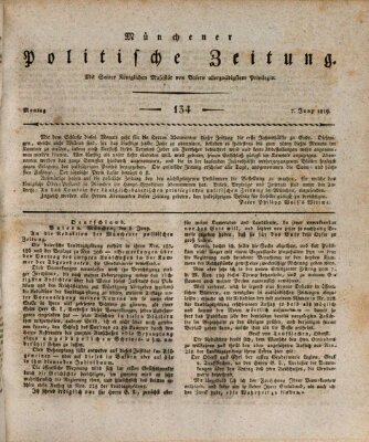 Münchener politische Zeitung (Süddeutsche Presse) Montag 7. Juni 1819