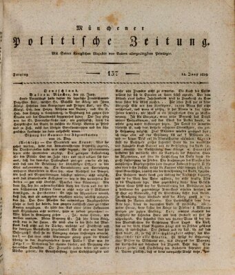 Münchener politische Zeitung (Süddeutsche Presse) Freitag 11. Juni 1819