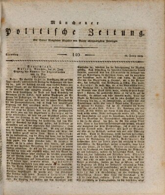 Münchener politische Zeitung (Süddeutsche Presse) Dienstag 15. Juni 1819