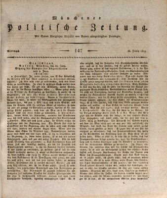 Münchener politische Zeitung (Süddeutsche Presse) Mittwoch 23. Juni 1819