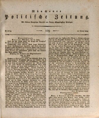 Münchener politische Zeitung (Süddeutsche Presse) Freitag 25. Juni 1819